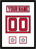 New Jersey Nameplate & Number (Back) With 2 Stanley Cup Finals Patches - Home White (1992-2007) - Double Mat 1