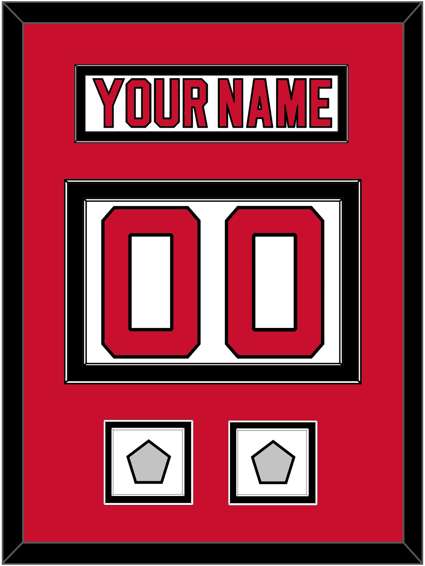 New Jersey Nameplate & Number (Back) With 2 Stanley Cup Finals Patches - Home White (1992-2007) - Signature Tier 2