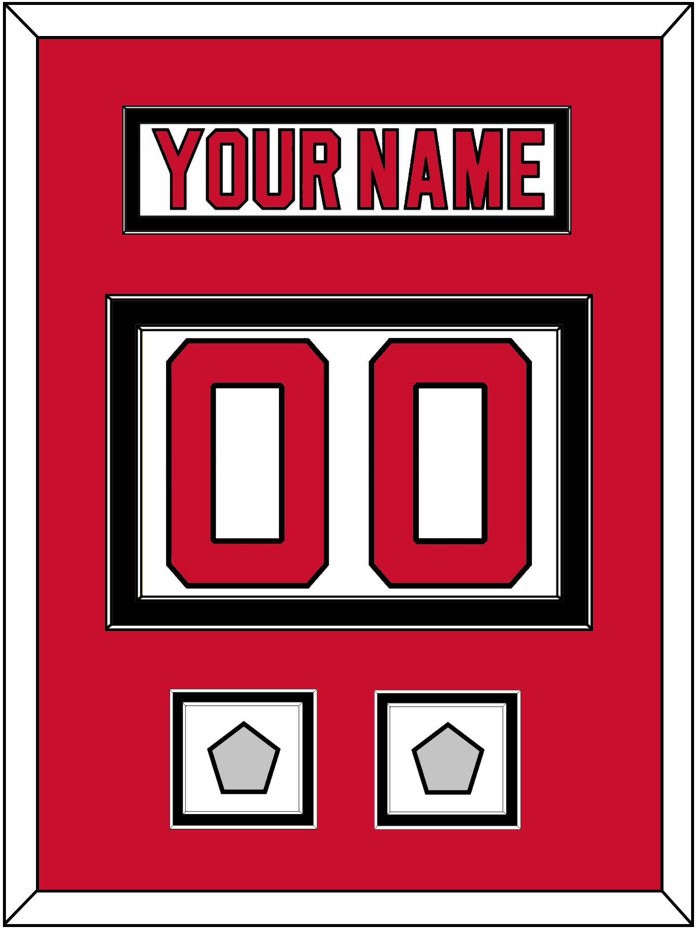 New Jersey Nameplate & Number (Back) With 2 Stanley Cup Finals Patches - Home White (1992-2007) - Signature Tier 2