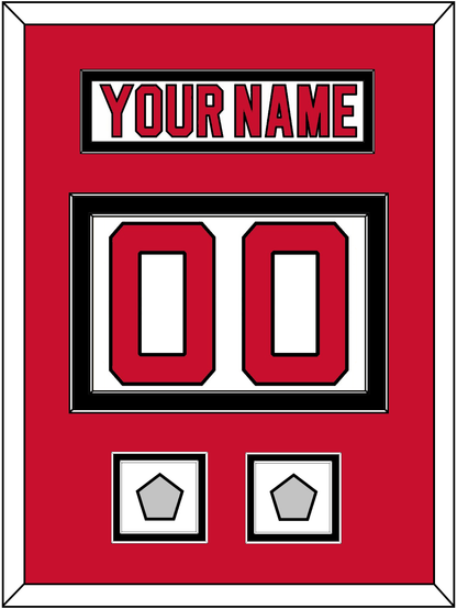 New Jersey Nameplate & Number (Back) With 2 Stanley Cup Finals Patches - Home White (1992-2007) - Signature Tier 2