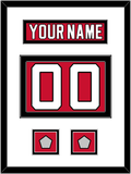 New Jersey Nameplate & Number (Back) With 2 Stanley Cup Finals Patches - Road Red (1992-2007) - Double Mat 1