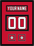 New Jersey Nameplate & Number (Back) With 2 Stanley Cup Finals Patches - Road Red (1992-2007) - Double Mat 2