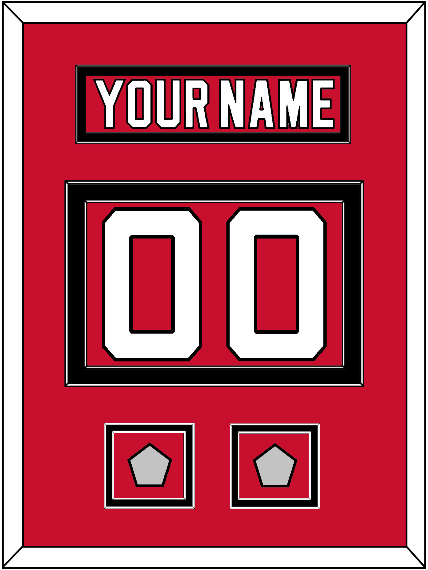 New Jersey Nameplate & Number (Back) With 2 Stanley Cup Finals Patches - Road Red (1992-2007) - Signature Tier 2