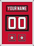 New Jersey Nameplate & Number (Back) With 2 Stanley Cup Finals Patches - Road Red (1992-2007) - Double Mat 2