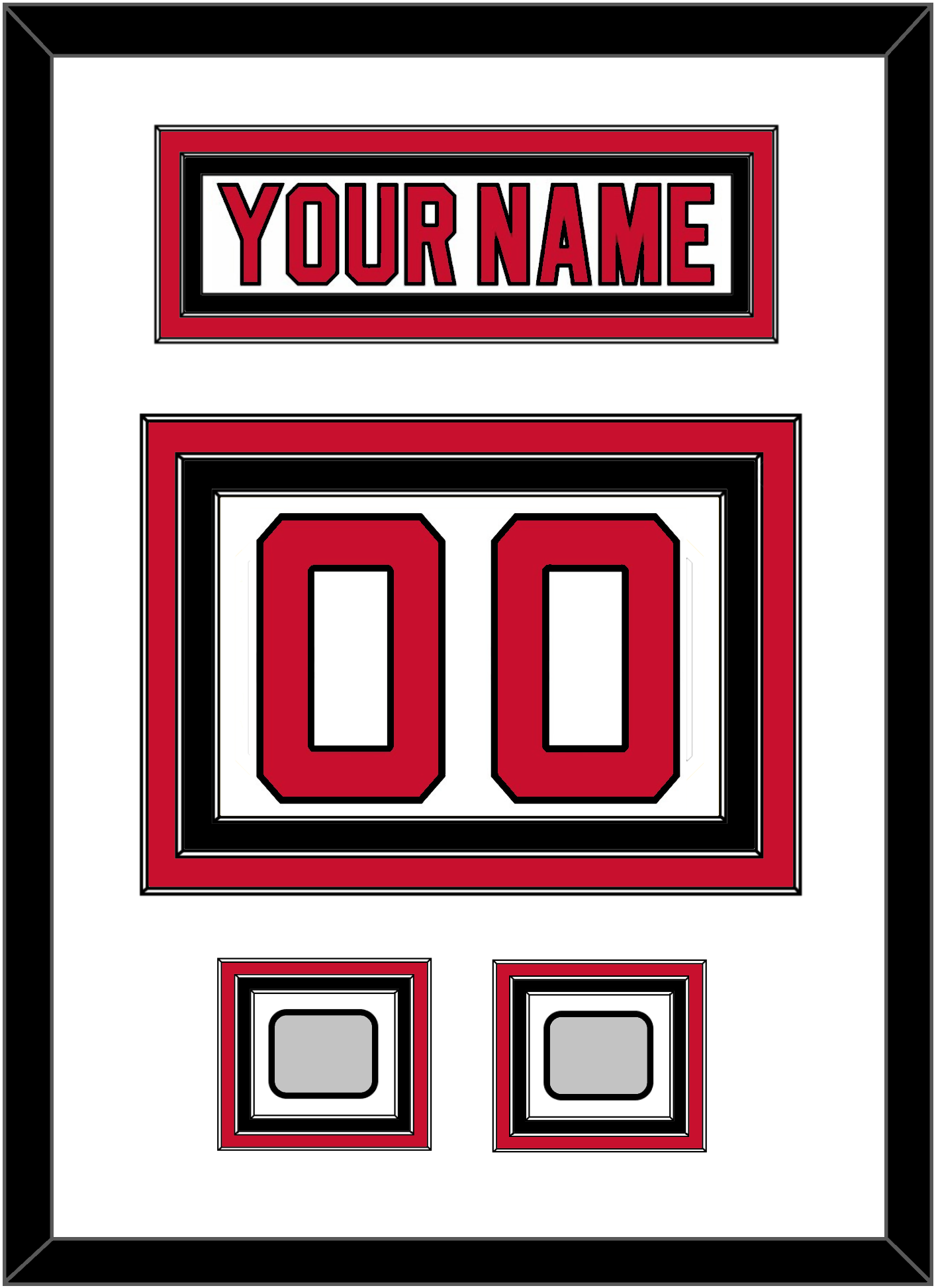 New Jersey Nameplate & Number (Back) With 2 Stanley Cup Finals Patches - Home White (1992-2007) - Premier Tier 1