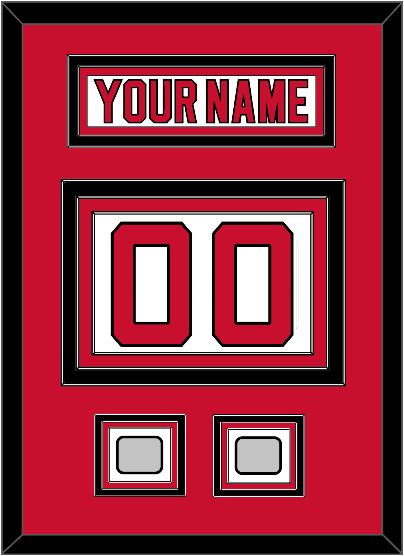 New Jersey Nameplate & Number (Back) With 2 Stanley Cup Finals Patches - Home White (1992-2007) - Premier Tier 2