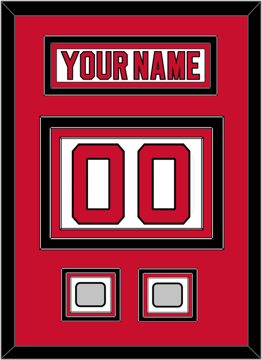 New Jersey Nameplate & Number (Back) With 2 Stanley Cup Finals Patches - Home White (1992-2007) - Premier Tier 2
