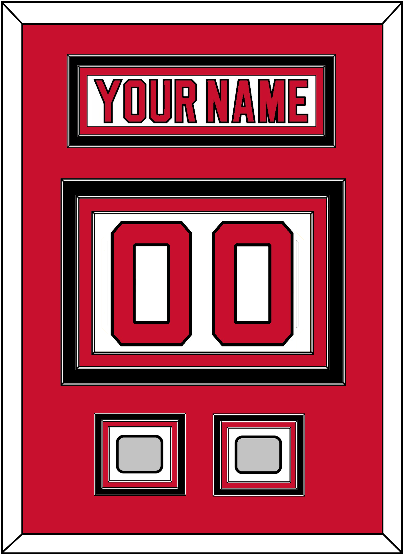 New Jersey Nameplate & Number (Back) With 2 Stanley Cup Finals Patches - Home White (1992-2007) - Premier Tier 2