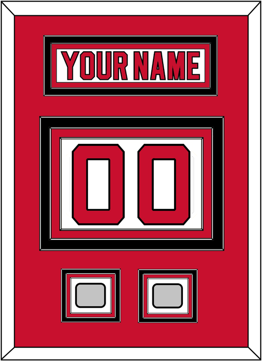 New Jersey Nameplate & Number (Back) With 2 Stanley Cup Finals Patches - Home White (1992-2007) - Premier Tier 2
