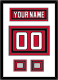 New Jersey Nameplate & Number (Back) With 2 Stanley Cup Finals Patches - Road Red (1992-2007) - Triple Mat 1