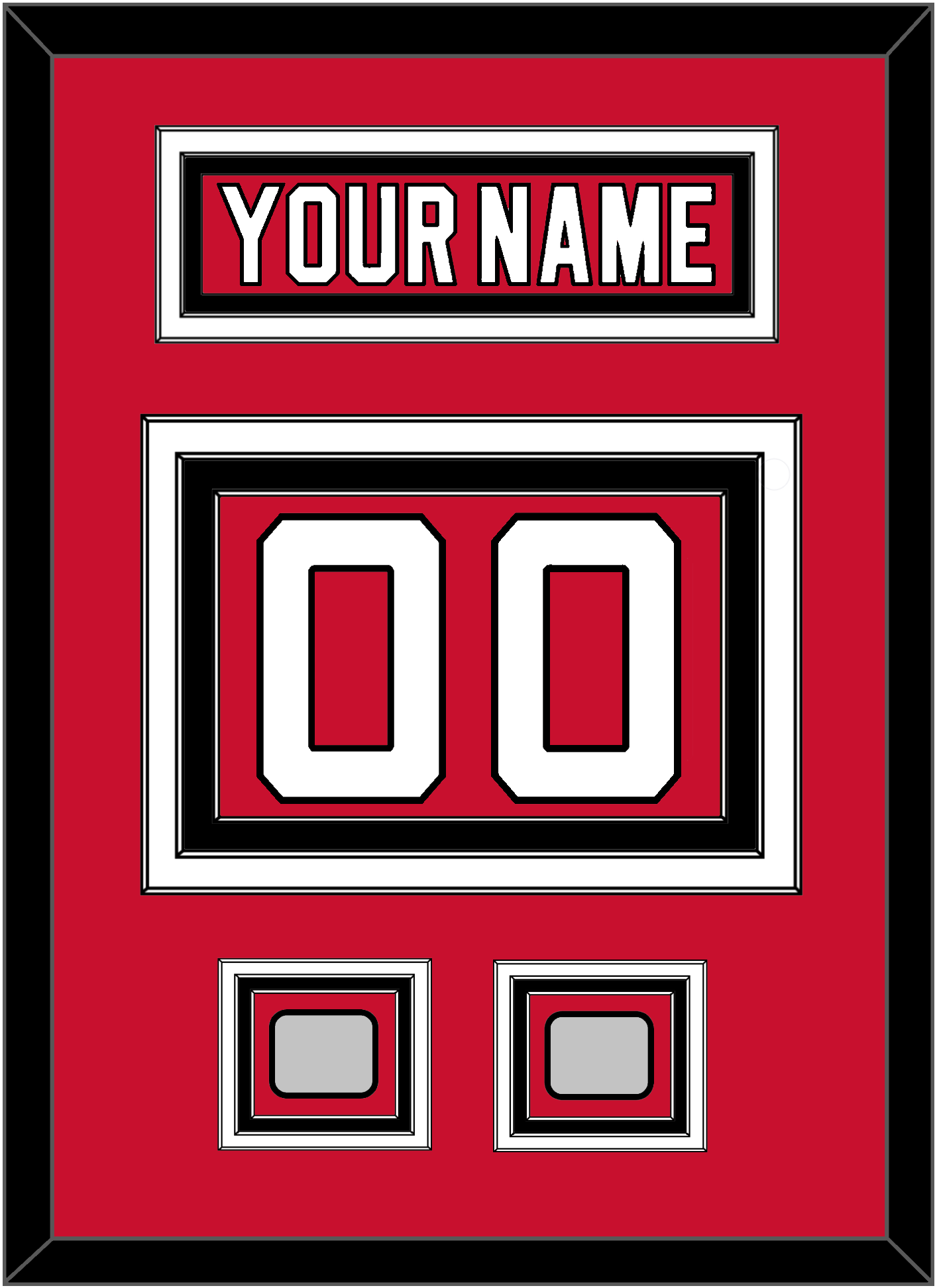 New Jersey Nameplate & Number (Back) With 2 Stanley Cup Finals Patches - Road Red (1992-2007) - Premier Tier 2