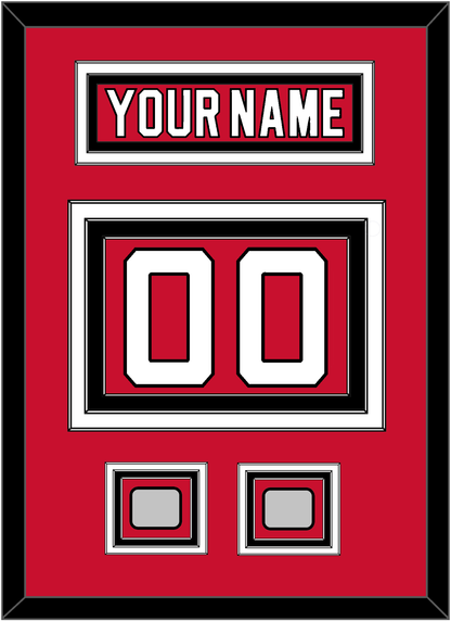 New Jersey Nameplate & Number (Back) With 2 Stanley Cup Finals Patches - Road Red (1992-2007) - Premier Tier 2