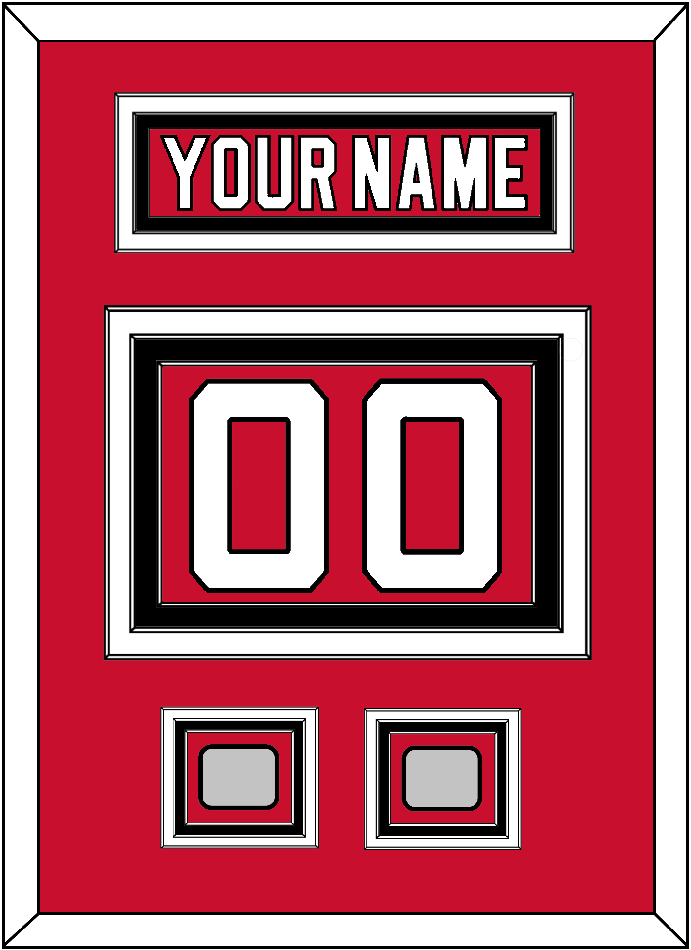 New Jersey Nameplate & Number (Back) With 2 Stanley Cup Finals Patches - Road Red (1992-2007) - Premier Tier 2