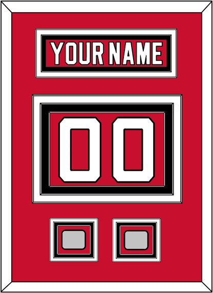 New Jersey Nameplate & Number (Back) With 2 Stanley Cup Finals Patches - Road Red (1992-2007) - Premier Tier 2