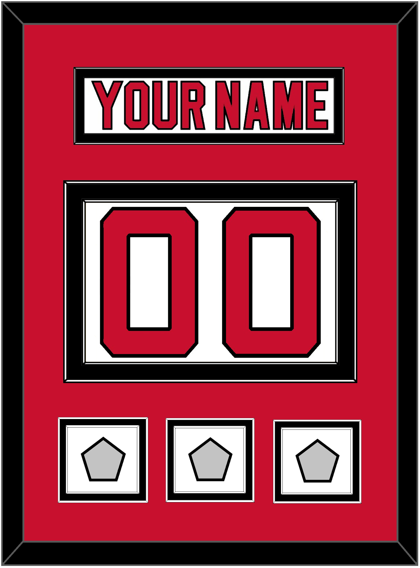 New Jersey Nameplate & Number (Back) With 3 Stanley Cup Finals Patches - Home White (1992-2007) - Signature Tier 2