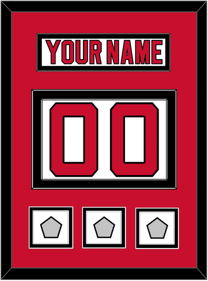 New Jersey Nameplate & Number (Back) With 3 Stanley Cup Finals Patches - Home White (1992-2007) - Signature Tier 2
