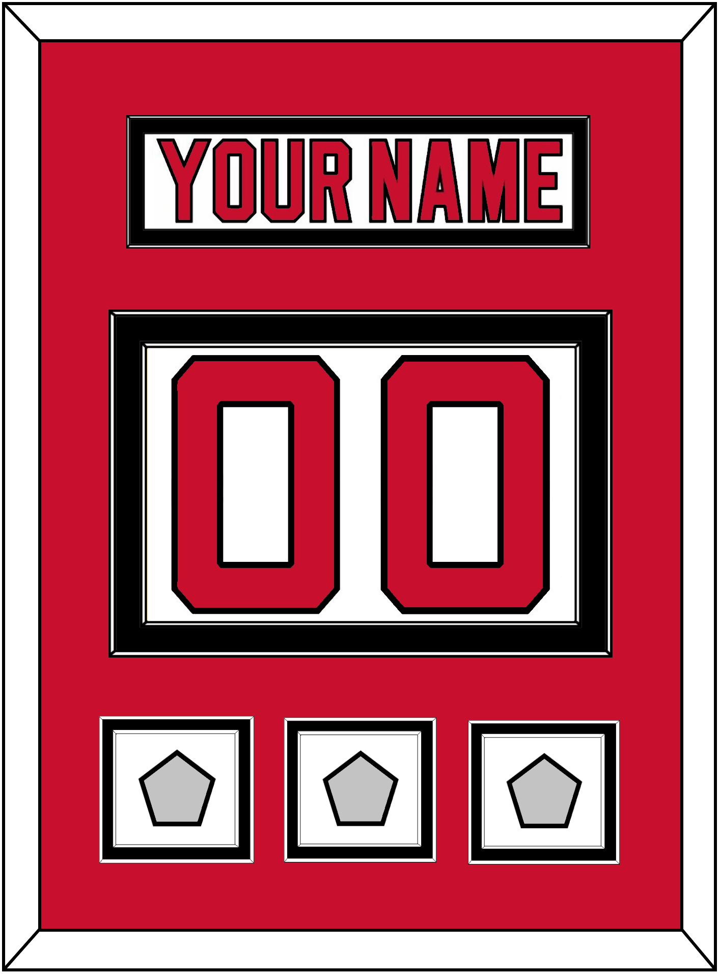 New Jersey Nameplate & Number (Back) With 3 Stanley Cup Finals Patches - Home White (1992-2007) - Signature Tier 2