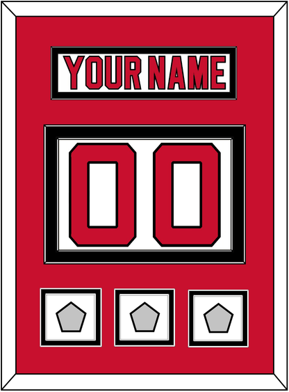 New Jersey Nameplate & Number (Back) With 3 Stanley Cup Finals Patches - Home White (1992-2007) - Signature Tier 2