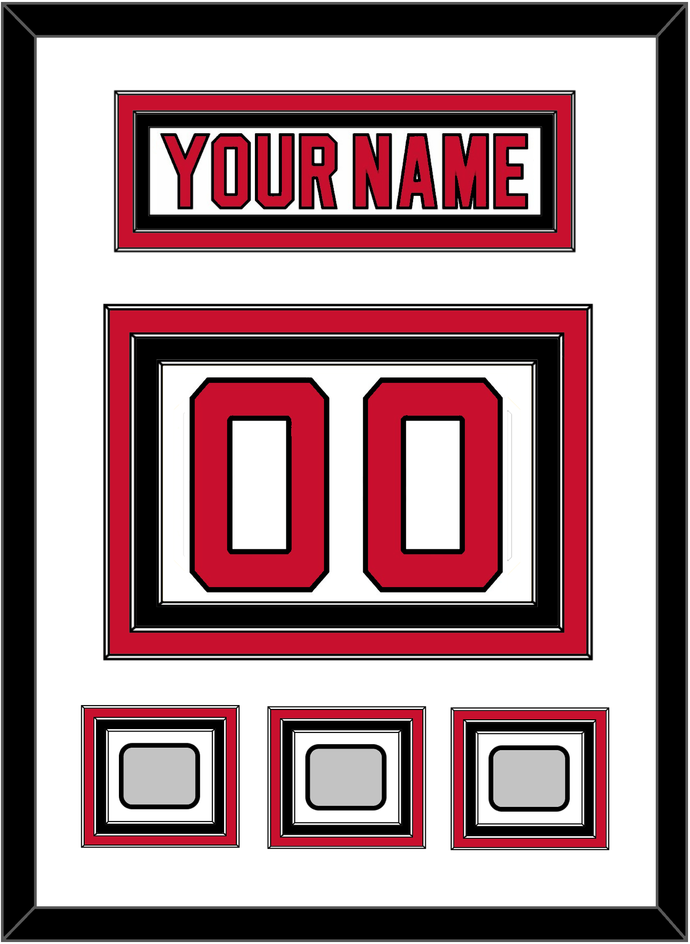 New Jersey Nameplate & Number (Back) With 3 Stanley Cup Finals Patches - Home White (1992-2007) - Premier Tier 1