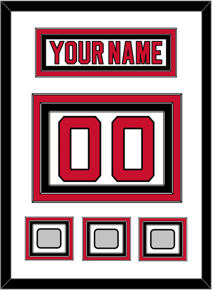 New Jersey Nameplate & Number (Back) With 3 Stanley Cup Finals Patches - Home White (1992-2007) - Premier Tier 1