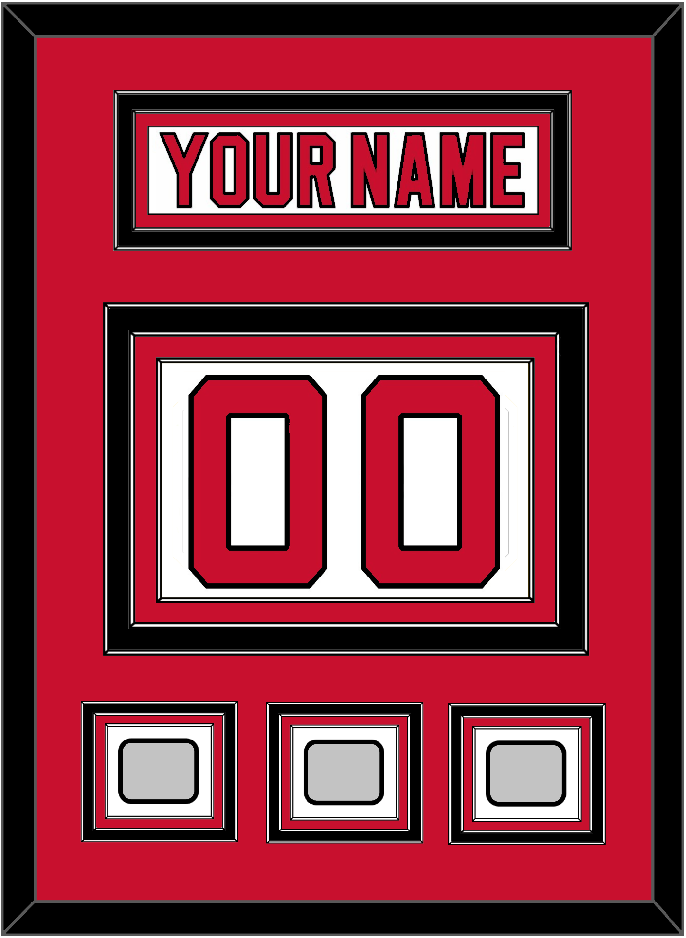 New Jersey Nameplate & Number (Back) With 3 Stanley Cup Finals Patches - Home White (1992-2007) - Premier Tier 2