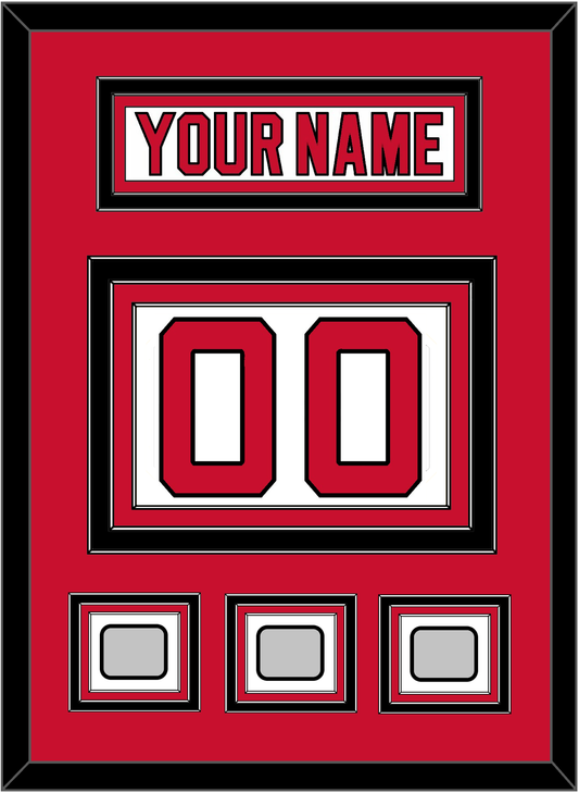 New Jersey Nameplate & Number (Back) With 3 Stanley Cup Finals Patches - Home White (1992-2007) - Premier Tier 2