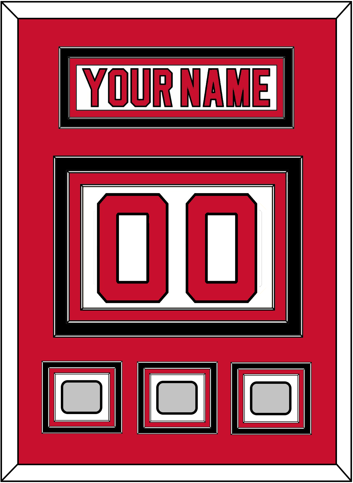 New Jersey Nameplate & Number (Back) With 3 Stanley Cup Finals Patches - Home White (1992-2007) - Premier Tier 2