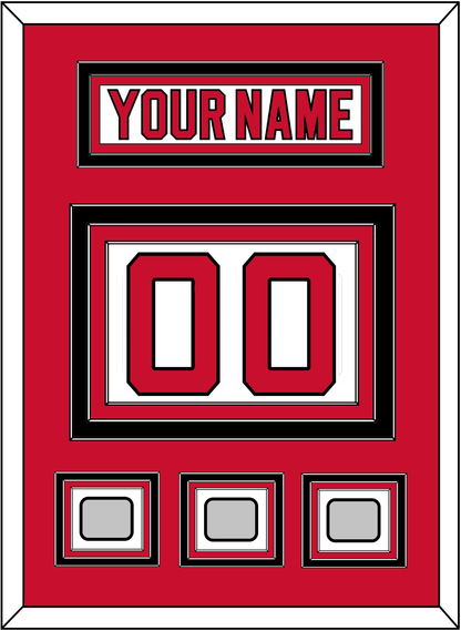 New Jersey Nameplate & Number (Back) With 3 Stanley Cup Finals Patches - Home White (1992-2007) - Premier Tier 2
