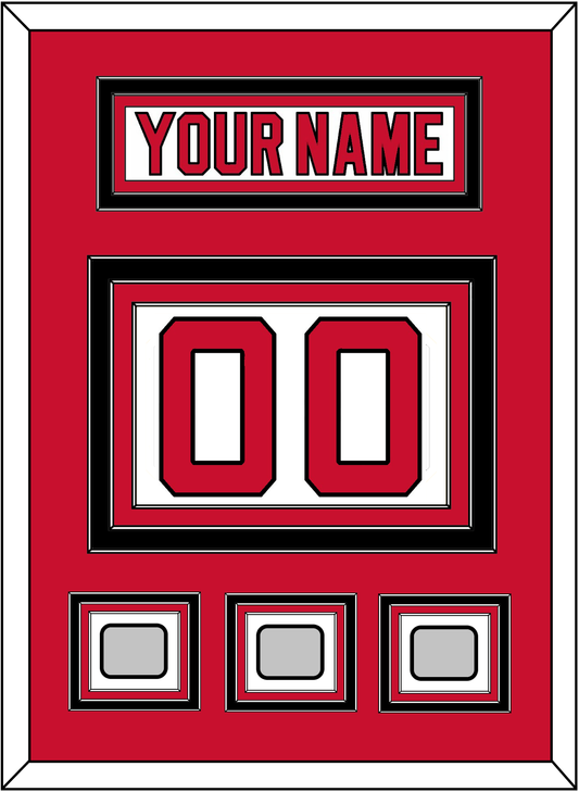 New Jersey Nameplate & Number (Back) With 3 Stanley Cup Finals Patches - Home White (1992-2007) - Premier Tier 2
