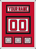 New Jersey Nameplate & Number (Back) With 3 Stanley Cup Finals Patches - Home White (1992-2007) - Triple Mat 2