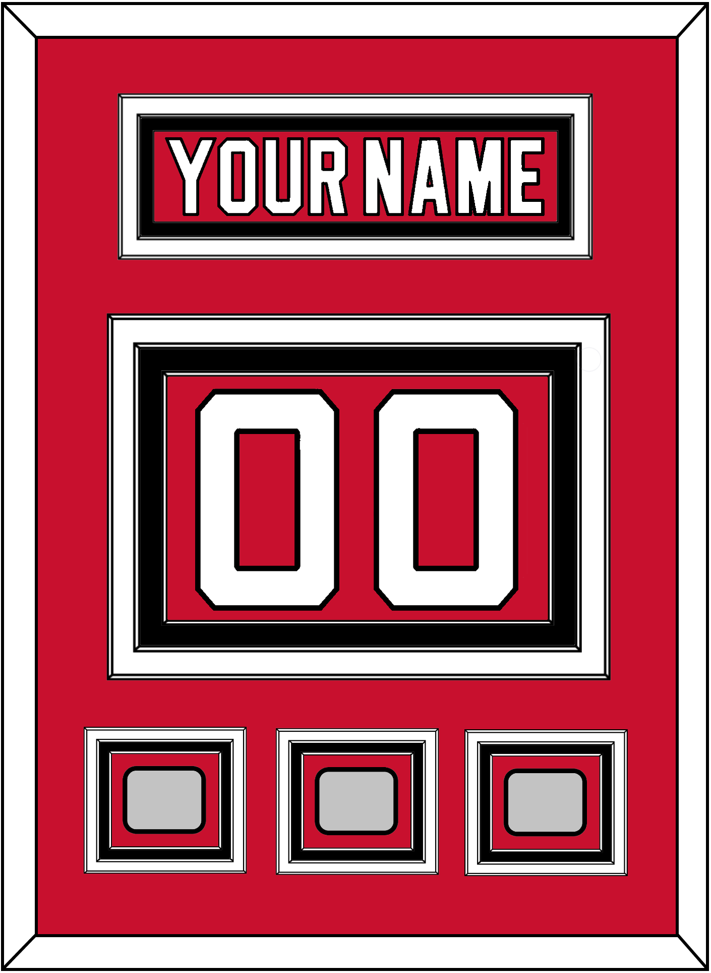 New Jersey Nameplate & Number (Back) With 3 Stanley Cup Finals Patches - Road Red (1992-2007) - Premier Tier 2