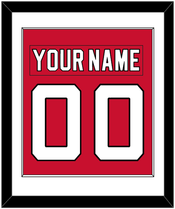 New Jersey Nameplate & Number (Back) Combined - Home Red - Single Mat 1