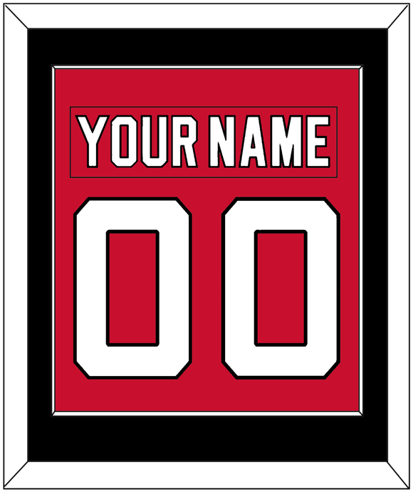 New Jersey Nameplate & Number (Back) Combined - Home Red - Single Mat 2