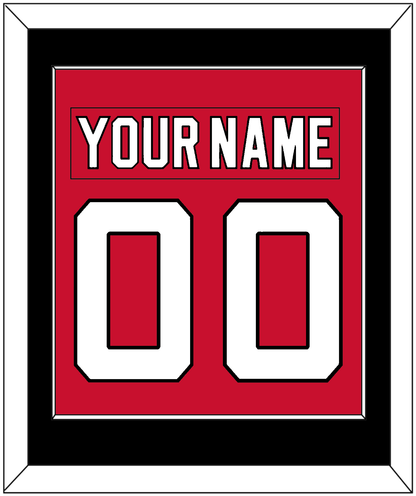 New Jersey Nameplate & Number (Back) Combined - Home Red (2007-2017) - Essential Tier 2