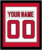 New Jersey Nameplate & Number (Back) Combined - Home White (1992-2007) - Single Mat 1