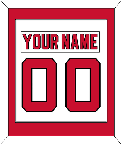 New Jersey Nameplate & Number (Back) Combined - Road White (2007-2017) - Essential Tier 1