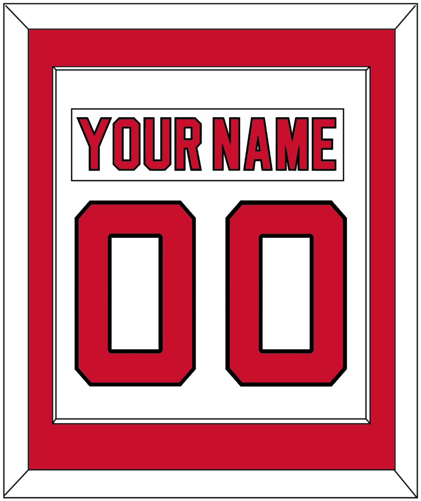 New Jersey Nameplate & Number (Back) Combined - Home White (1992-2007) - Essential Tier 1