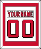 New Jersey Nameplate & Number (Back) Combined - Home White (1992-2007) - Single Mat 1