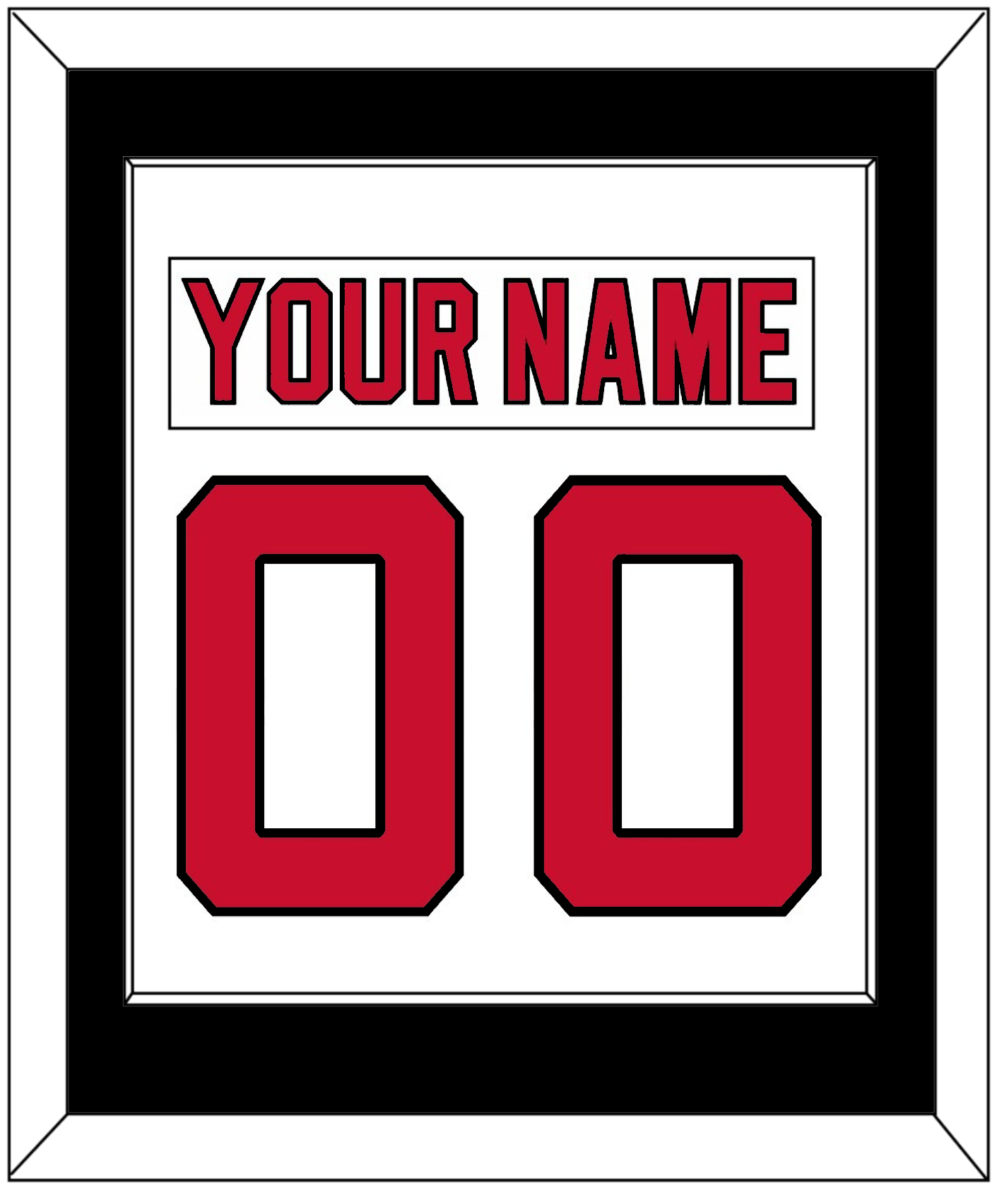 New Jersey Nameplate & Number (Back) Combined - Home White (1992-2007) - Essential Tier 2