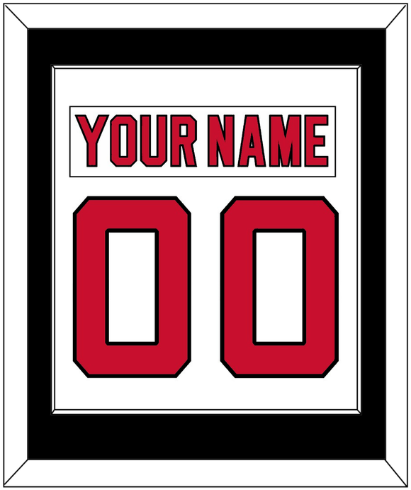 New Jersey Nameplate & Number (Back) Combined - Home White (1992-2007) - Single Mat 2