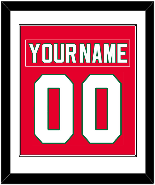 New Jersey Nameplate & Number (Back) Combined - Road Red (1982-1992) - Essential Tier 1
