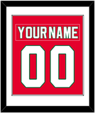 New Jersey Nameplate & Number (Back) Combined - Road Red (1982-1992) - Single Mat 1