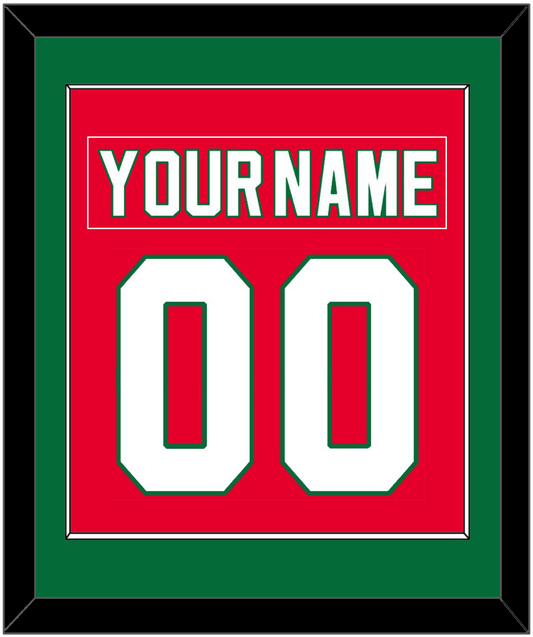 New Jersey Nameplate & Number (Back) Combined - Road Red (1982-1992) - Essential Tier 2