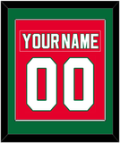 New Jersey Nameplate & Number (Back) Combined - Road Red (1982-1992) - Single Mat 2
