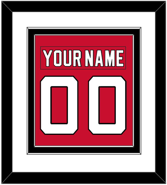 New Jersey Nameplate & Number (Back) Combined - Road Red (1992-2007) - Double Mat 1