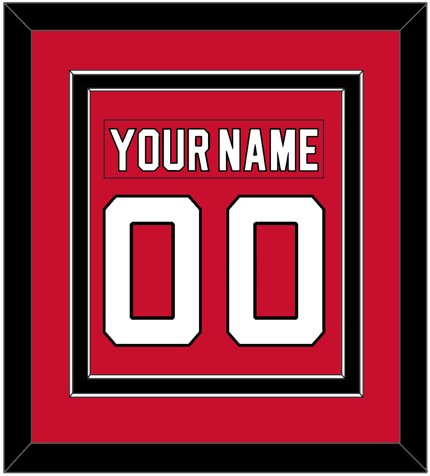 New Jersey Nameplate & Number (Back) Combined - Home Red (2007-2017) - Signature Tier 2