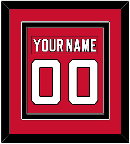 New Jersey Nameplate & Number (Back) Combined - Home Red (2007-2017) - Signature Tier 2