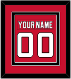 New Jersey Nameplate & Number (Back) Combined - Home Red (2007-2017) - Double Mat 2