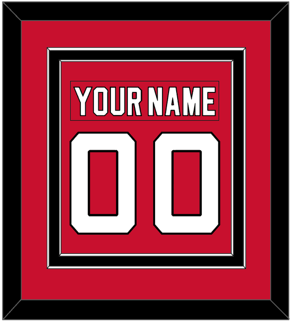 New Jersey Nameplate & Number (Back) Combined - Home Red - Double Mat 2