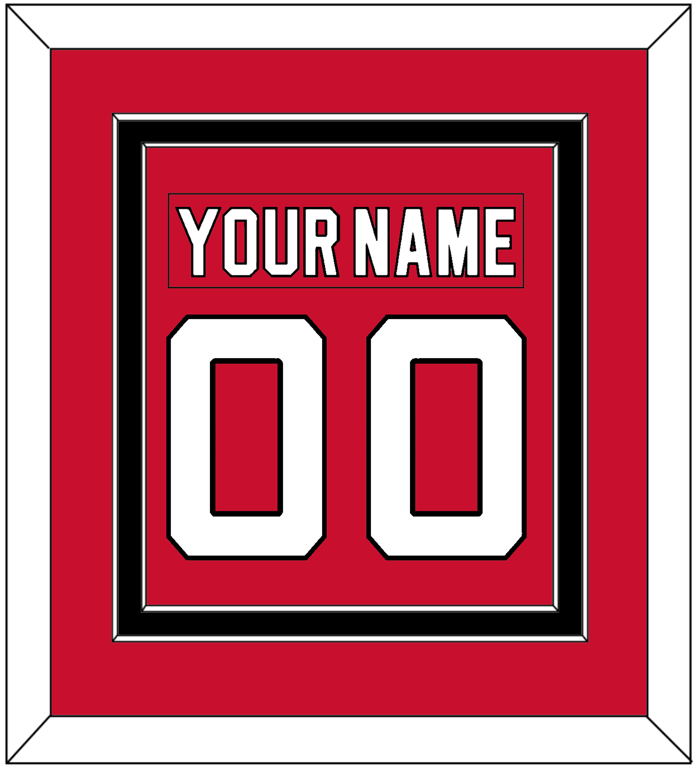 New Jersey Nameplate & Number (Back) Combined - Home Red (2007-2017) - Signature Tier 2